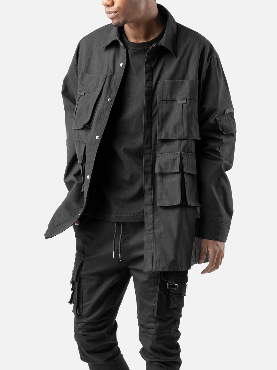 Oversized Cargo Shirt - Black | Blacktailor – BLACKTAILOR