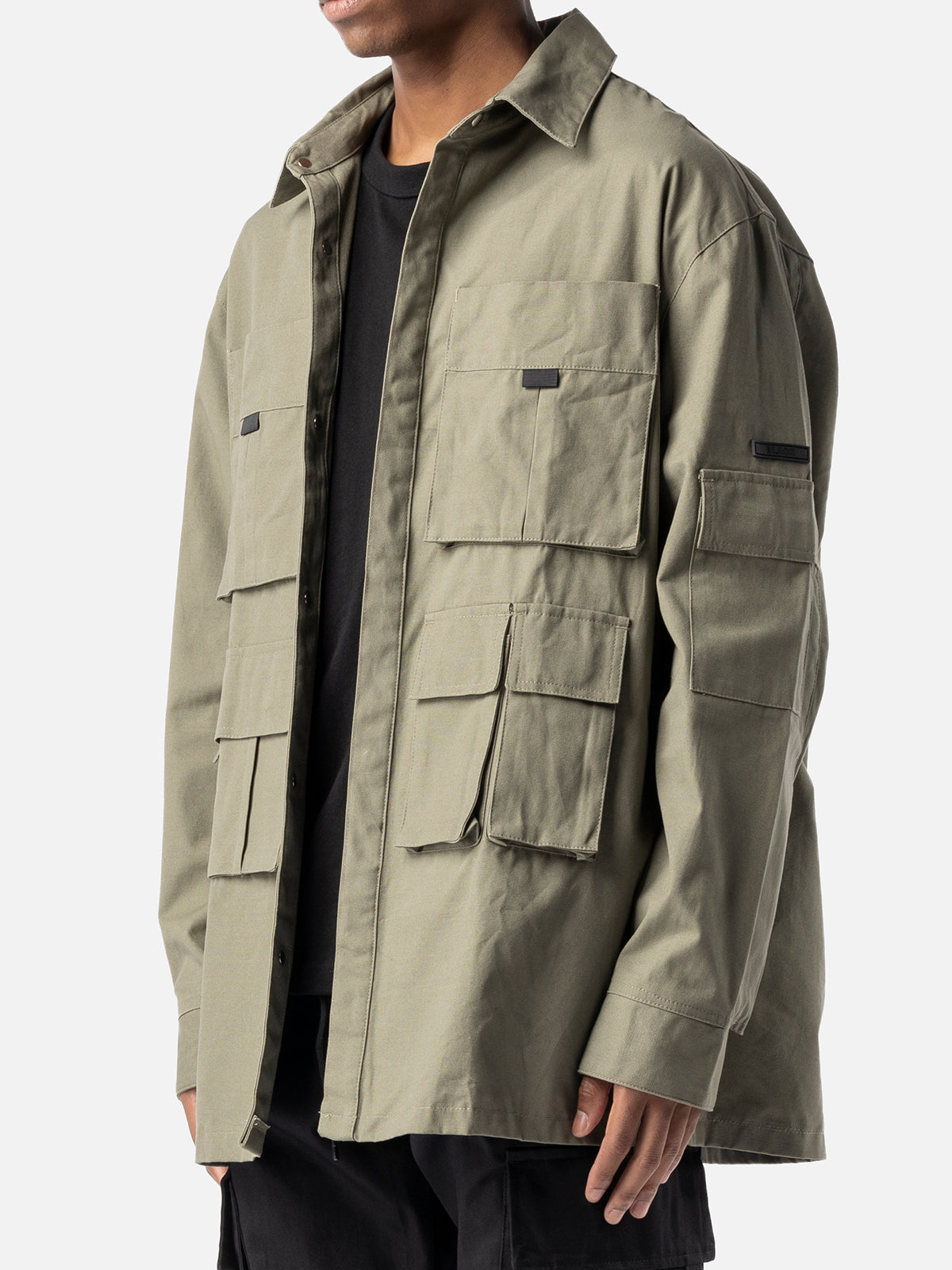 OVERSIZED CARGO SHIRT MILITARY