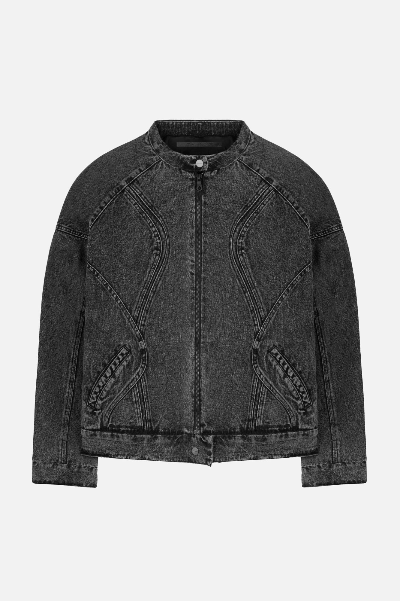 DENIM BIKER JACKET GRAIN