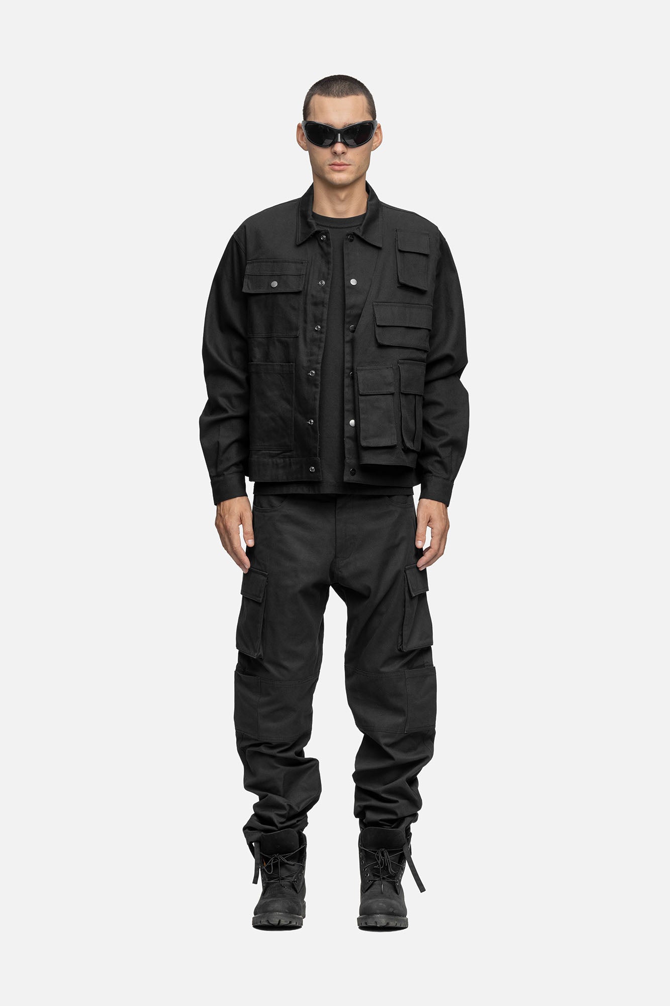 LAYERED UTILITY SHIRT BLACK