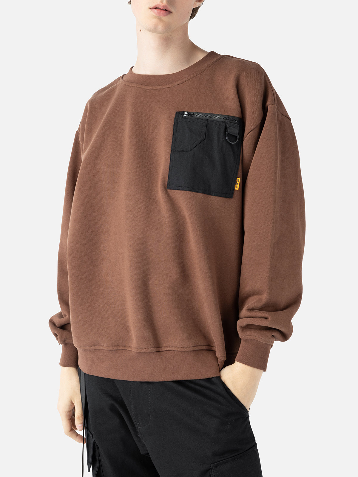 UTILITY SWEATSHIRT DARK BROWN