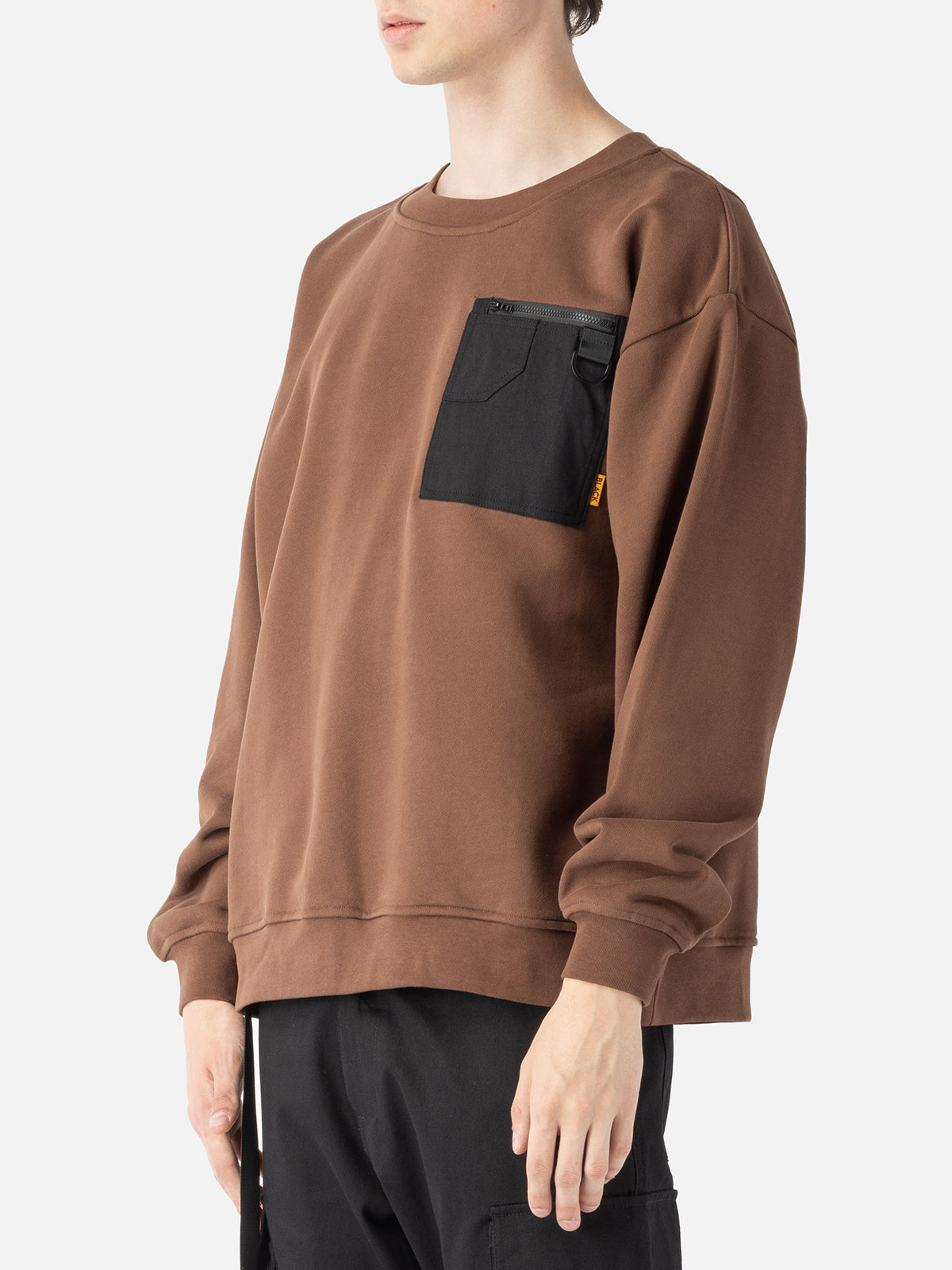 UTILITY SWEATSHIRT DARK BROWN