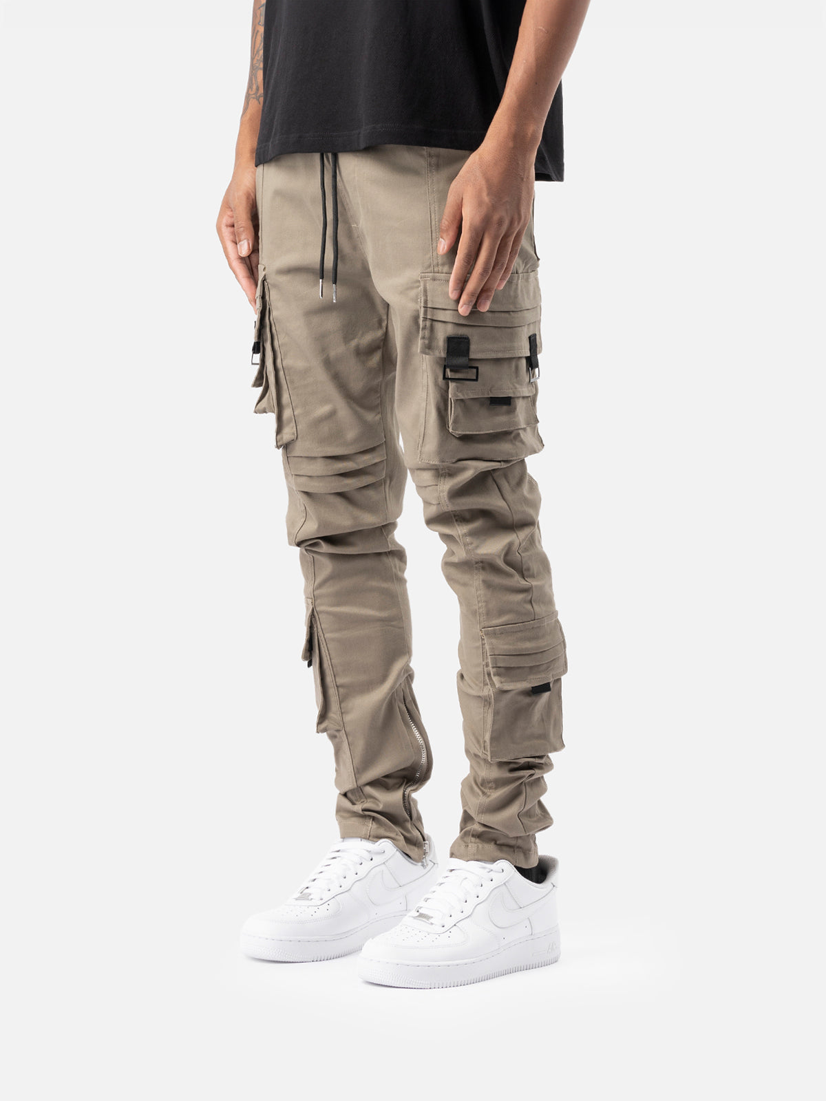 Buy VELCRO HIGH-RISE BROWN CARGO PANTS for Women Online in India