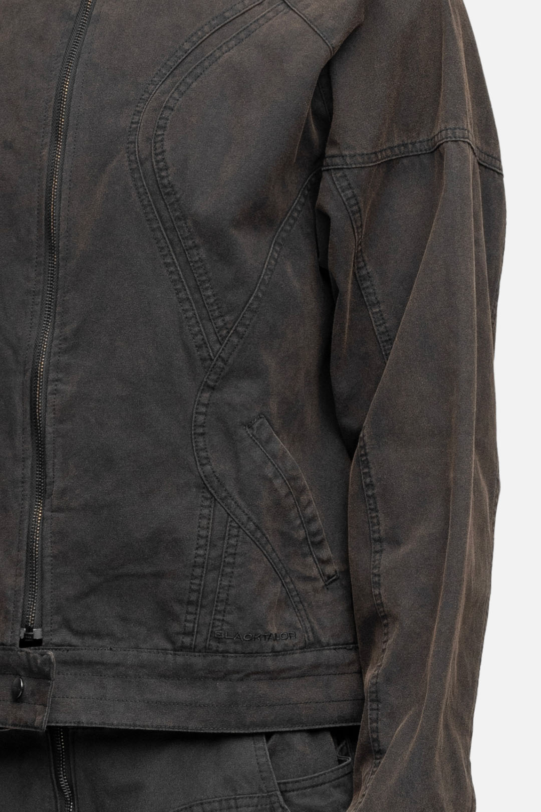 CANVAS BIKER JACKET RUST